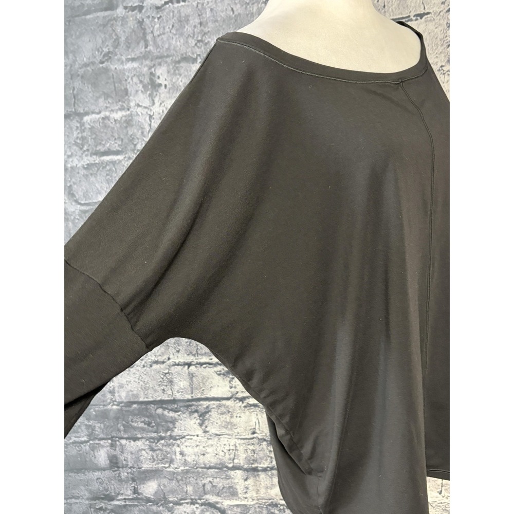 Athleta Shirt Womens 1X Plus Black Long Sleeve Dolman Boat Neck Relaxed Top - Picture 2 of 12
